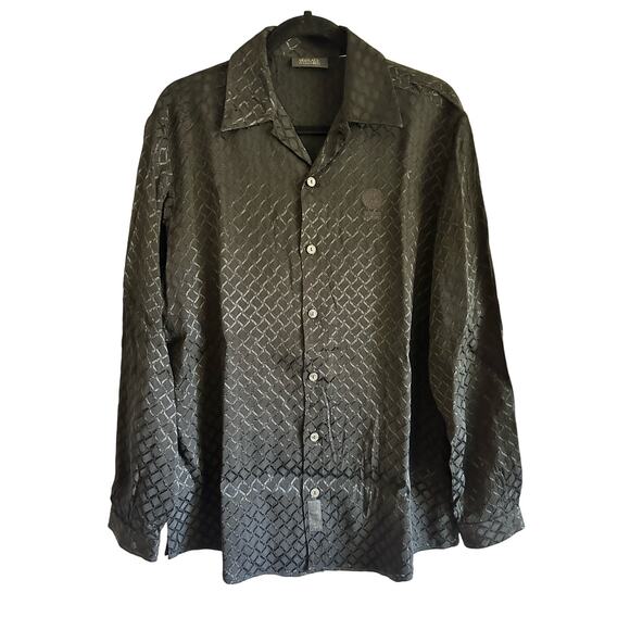 Versace Classic V2 Silk Women's Blouse VINTAGE Black Silk Size 40 - Picture 1 of 9